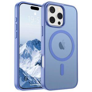 iPhone 16 Pro Max Case (Compatible w MagSafe) Slim Translucent Matte Blue Purple
